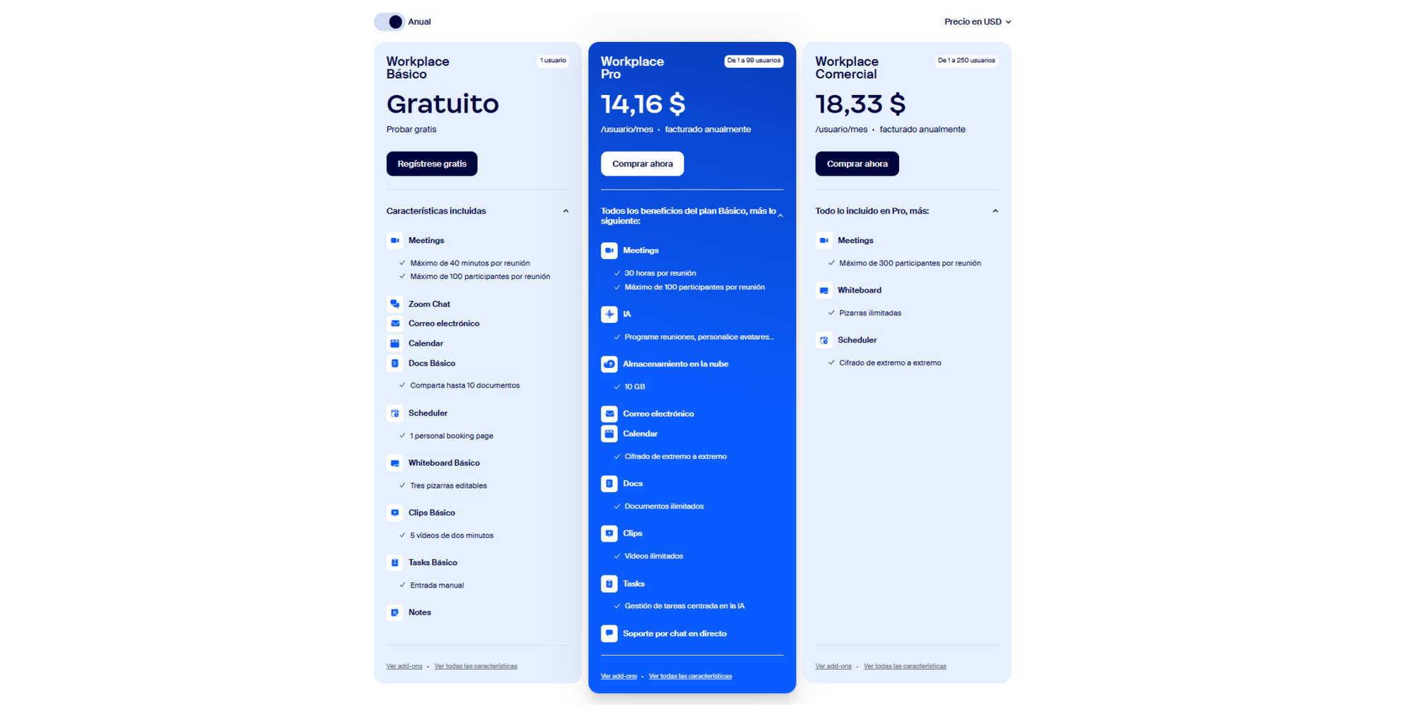 precios anuales zoom